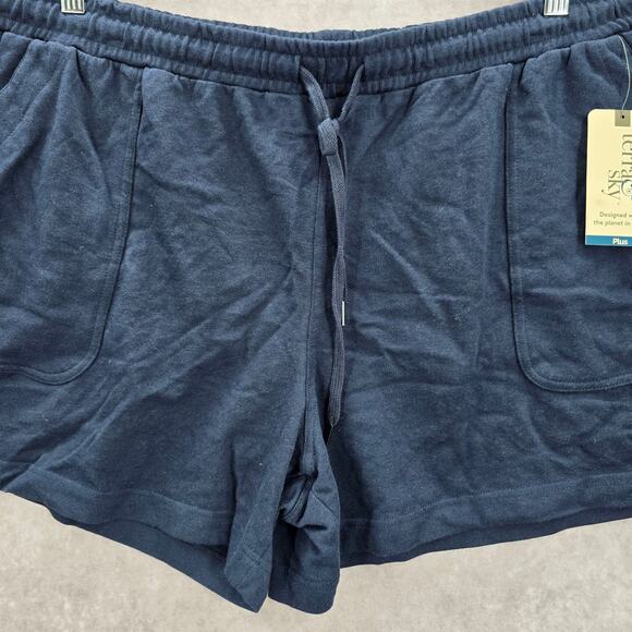 Terra & Sky Navy Blue Active Jogger Relaxed Pullon Sweat Pants Shorts Plus 2X - Picture 3 of 6